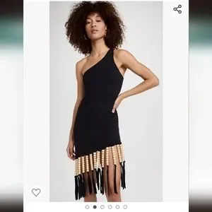 Womens Simon Miller Jamo Wooden Bead Trim Dress Beaded